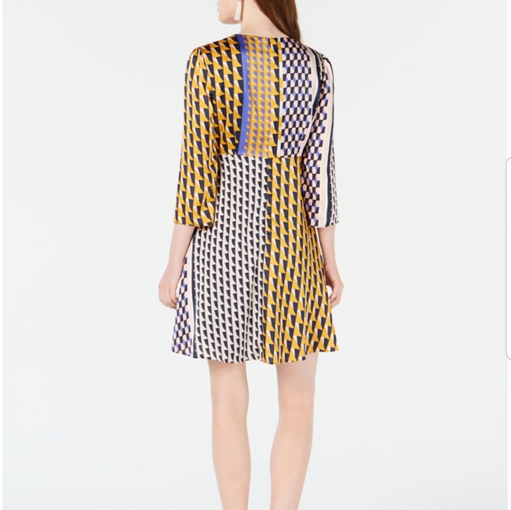 Bar III Geo-Print Twist-Front Dress - Picture 3 of 3